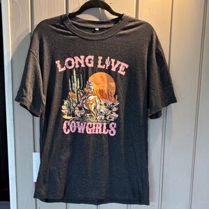 Cowgirl Graphic T-Shirt - Grey